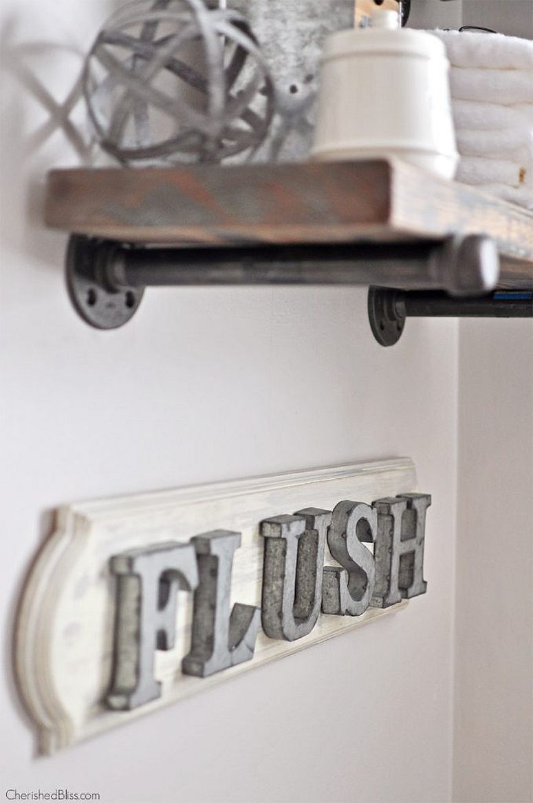 Farmhouse-style-bathroom-sign-with-an-industrial-twist