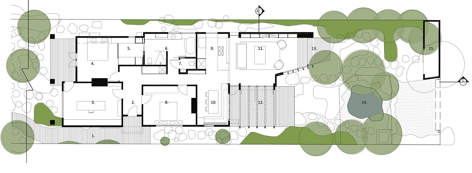 Floor plan of the renovated Californian Bungalow in Elwood