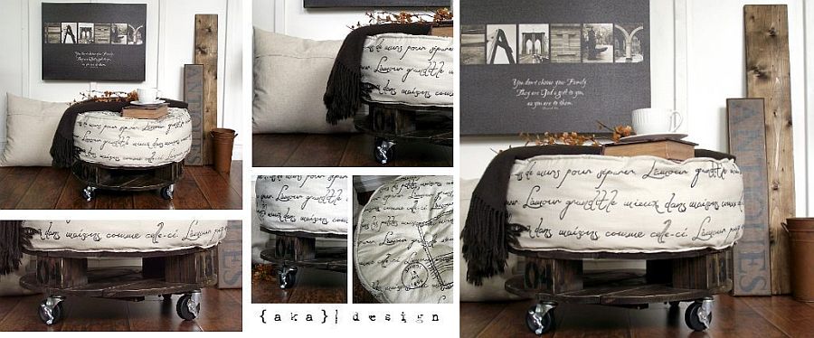 French industrial style DIY ottoman idea