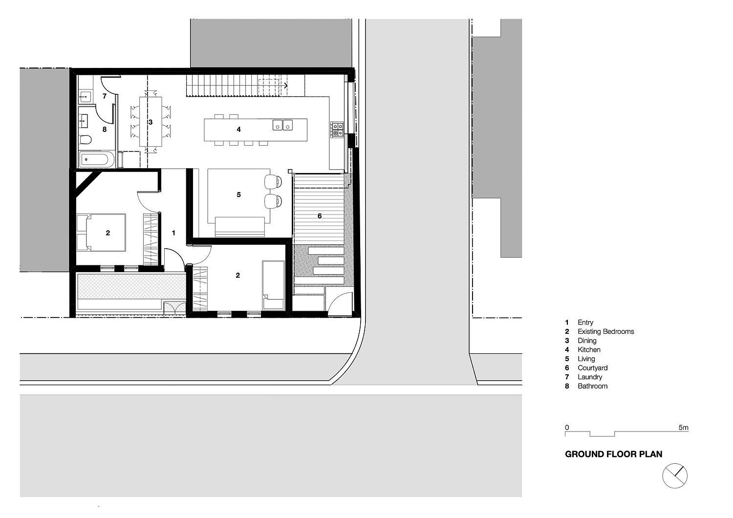 Ground floor plan of Machiya House in Australia
