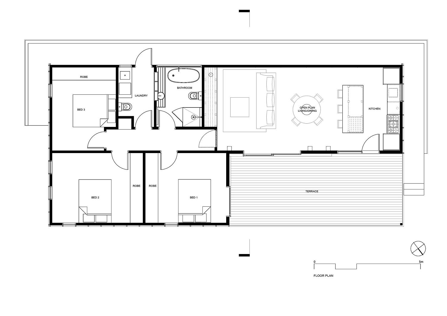 Ground floor plan of the OCM House in Australia