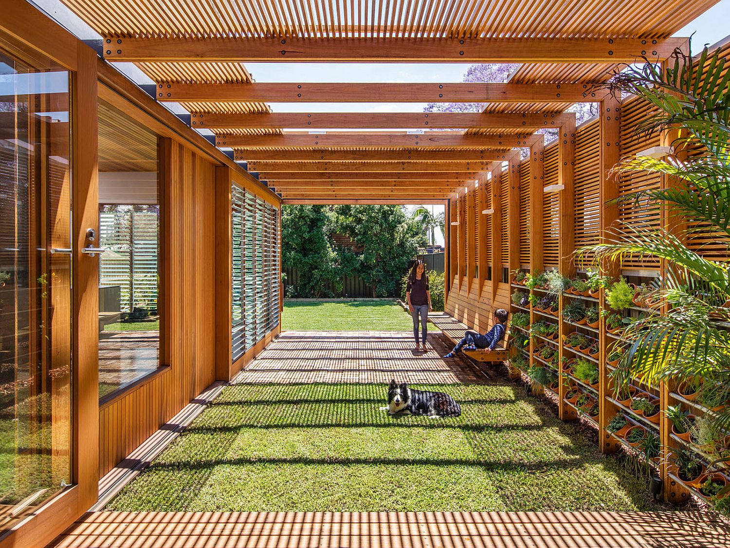 Innovative extension of Californian bungalow with a herb garden