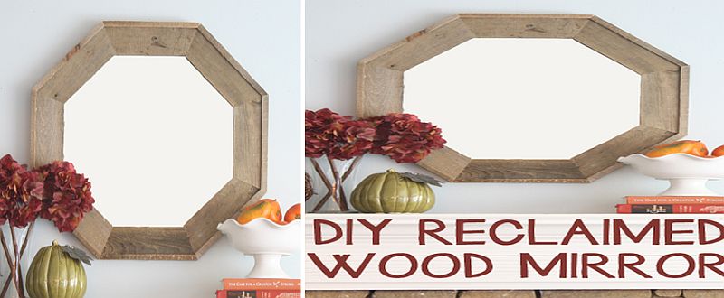 Lovely DIY reclaimed wood mirror with octagon frame