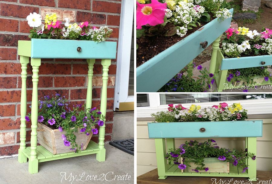 Old drawers turned into gorgeous box planter with ease