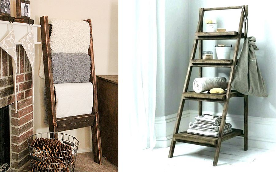 Reclaimed-wood-ladder-towel-rack-idea