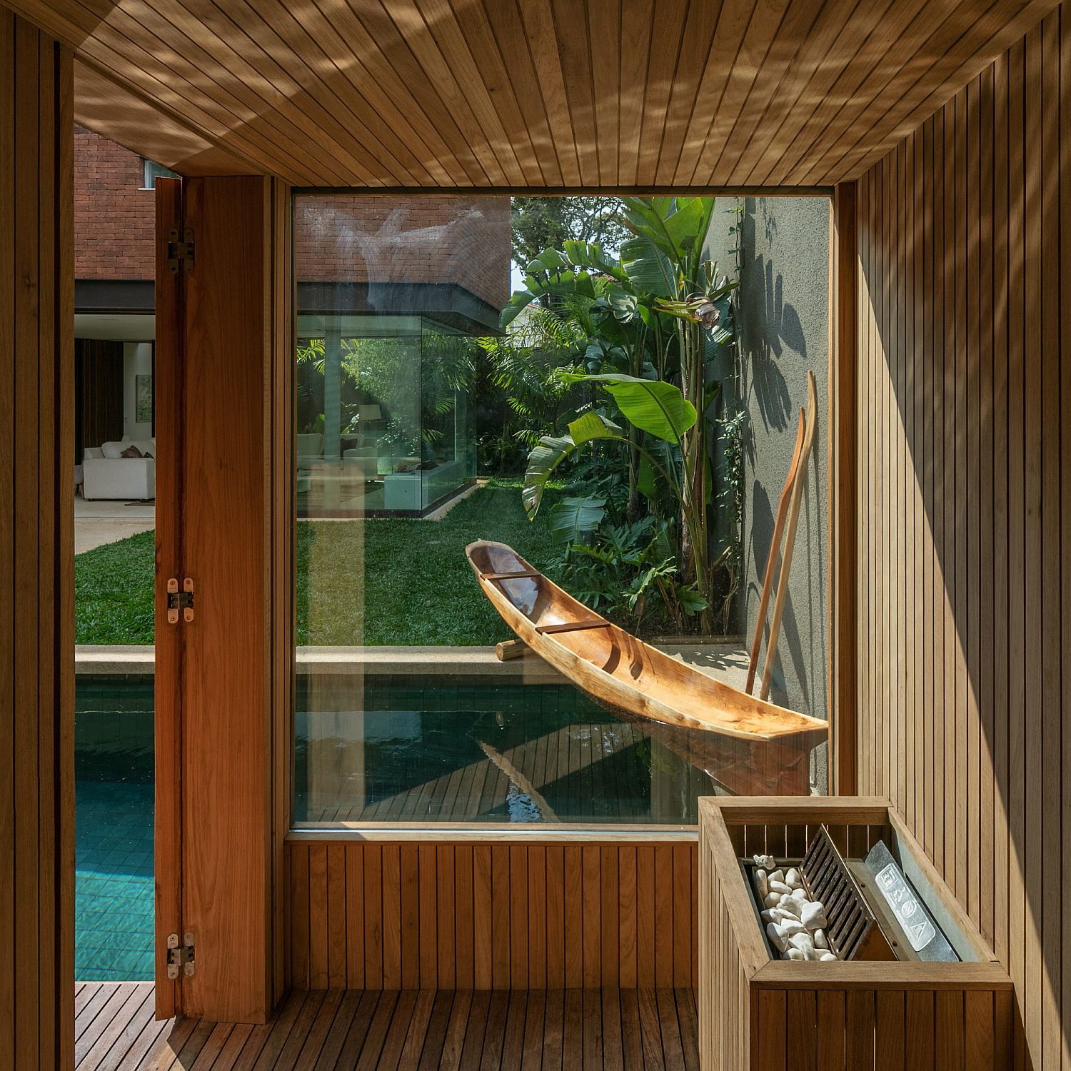 Sauna next to the pool in the central courtyard