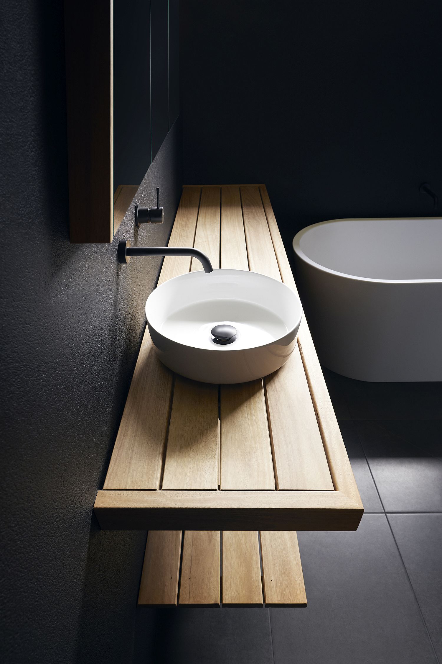 Slim-floating-wooden-vanity-for-the-modern-minimal-bathroom-in-black