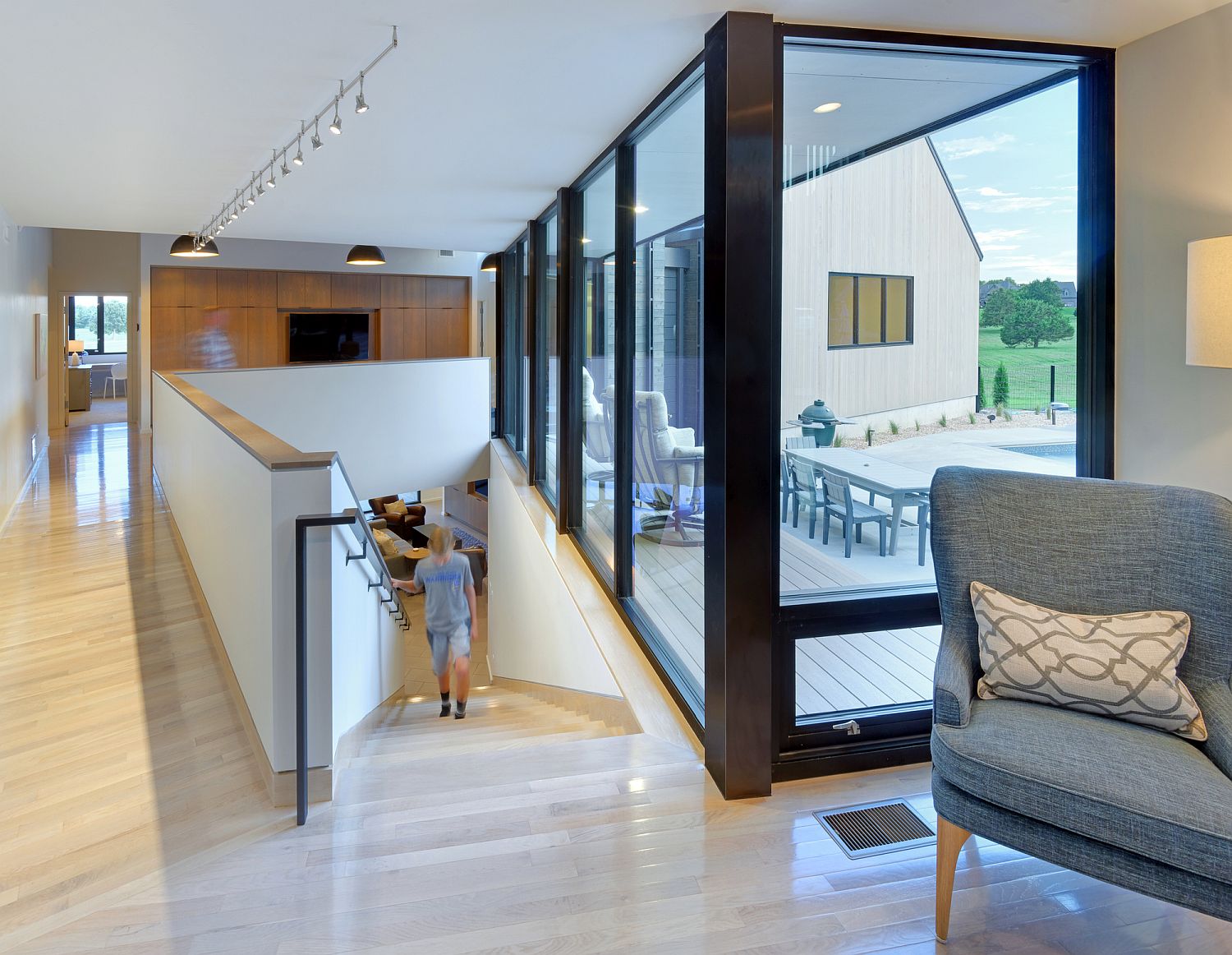 Staircase and outdoor sitting zone of the house