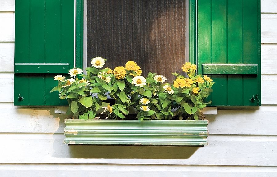 Vintage DIY wooden flower box for the window