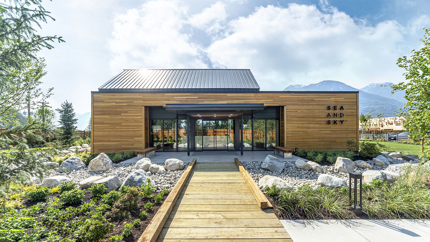 Wood, glass and metal are combined beautifully at this Canadian building