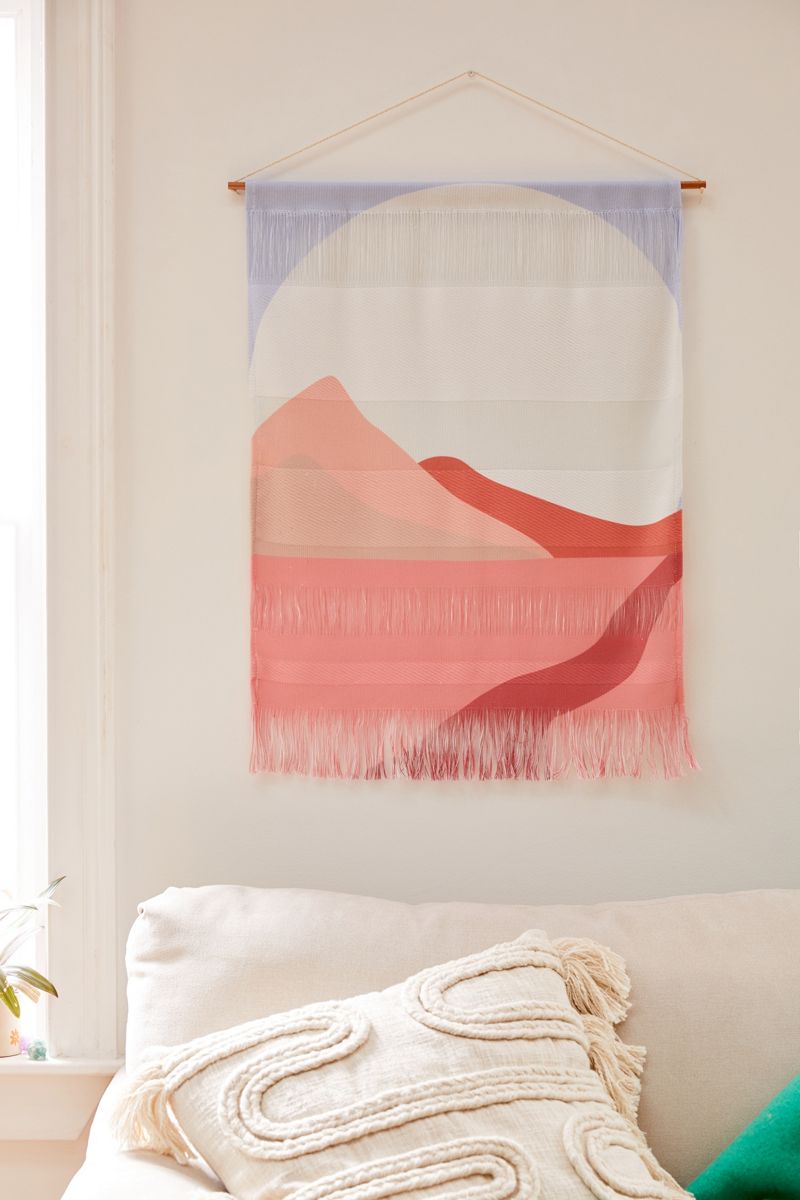 Desert wall hanging with warm tones