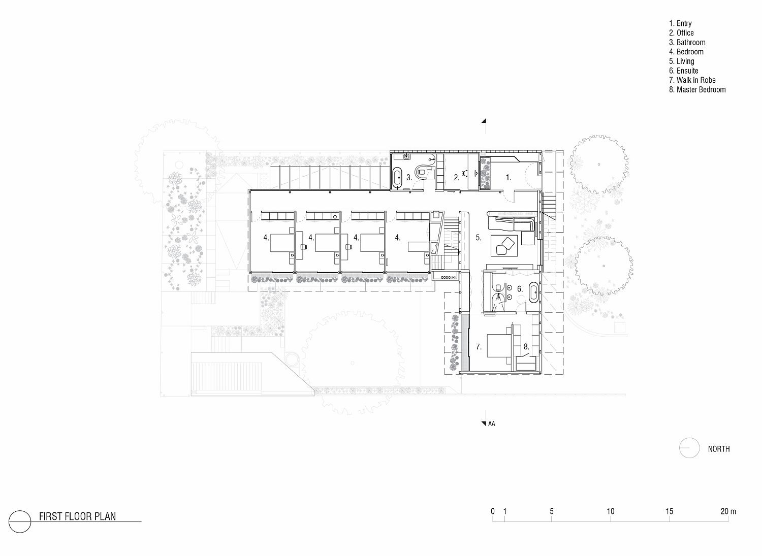 First level floor plan of the Aussie house