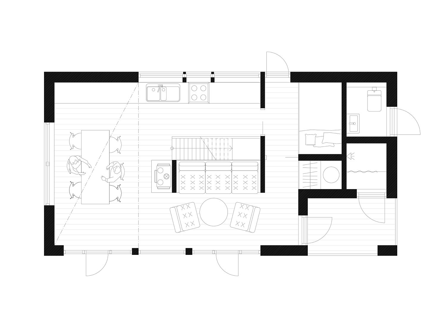 Floor plan of Granholmen Summer Cottage in Sweden