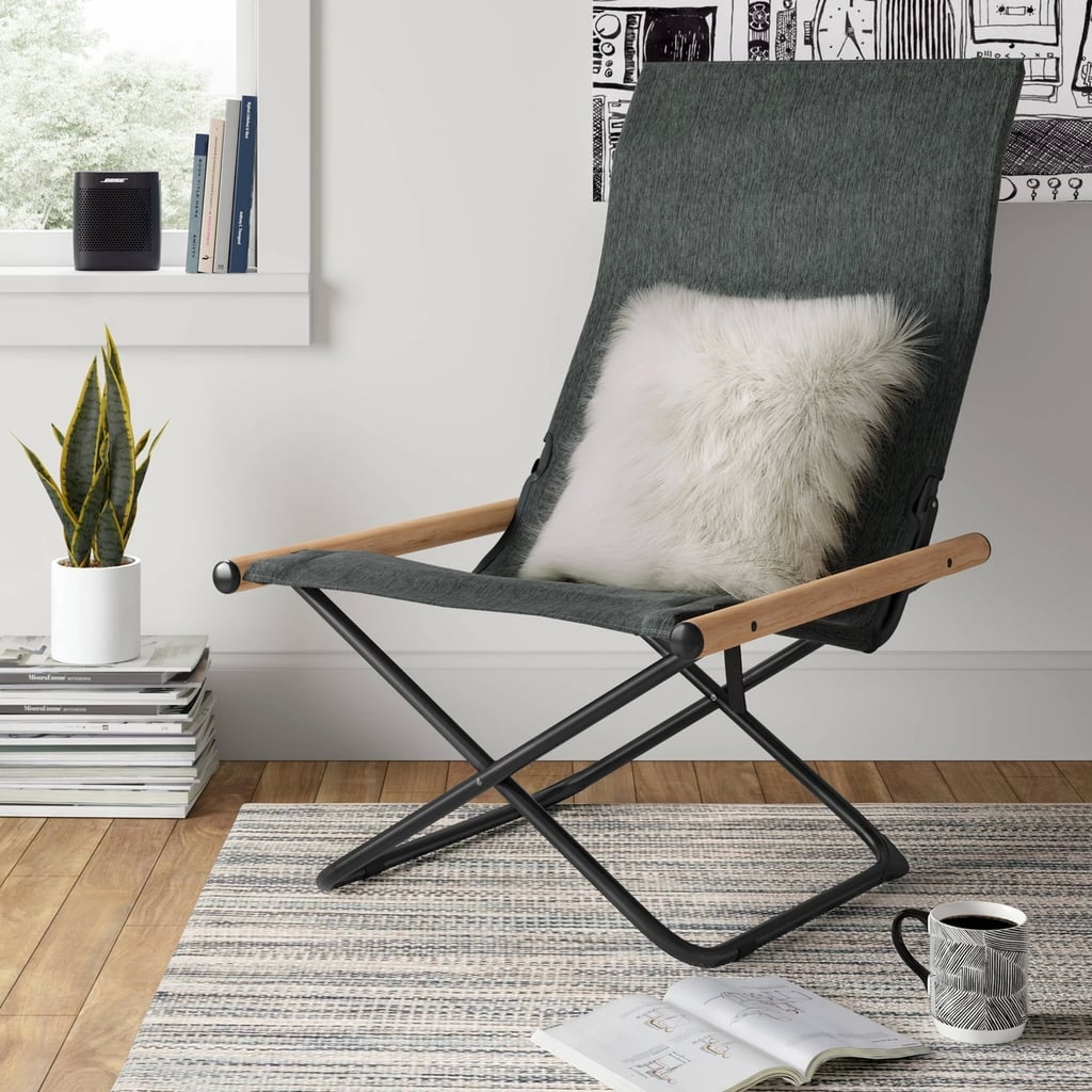 Grey sling chair