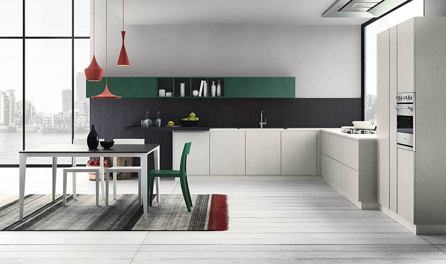 Minimal and steamlined contemporary modular Italian kitchen design wows