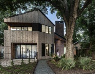 Bringing Home the Vacation Vibe: Gable Roof Hewn House in Austin