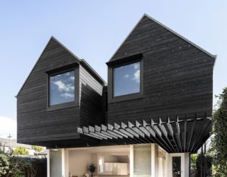 Black Twin Peaks Cottage Style Structure in the Rear Extends Aging Aussie Home