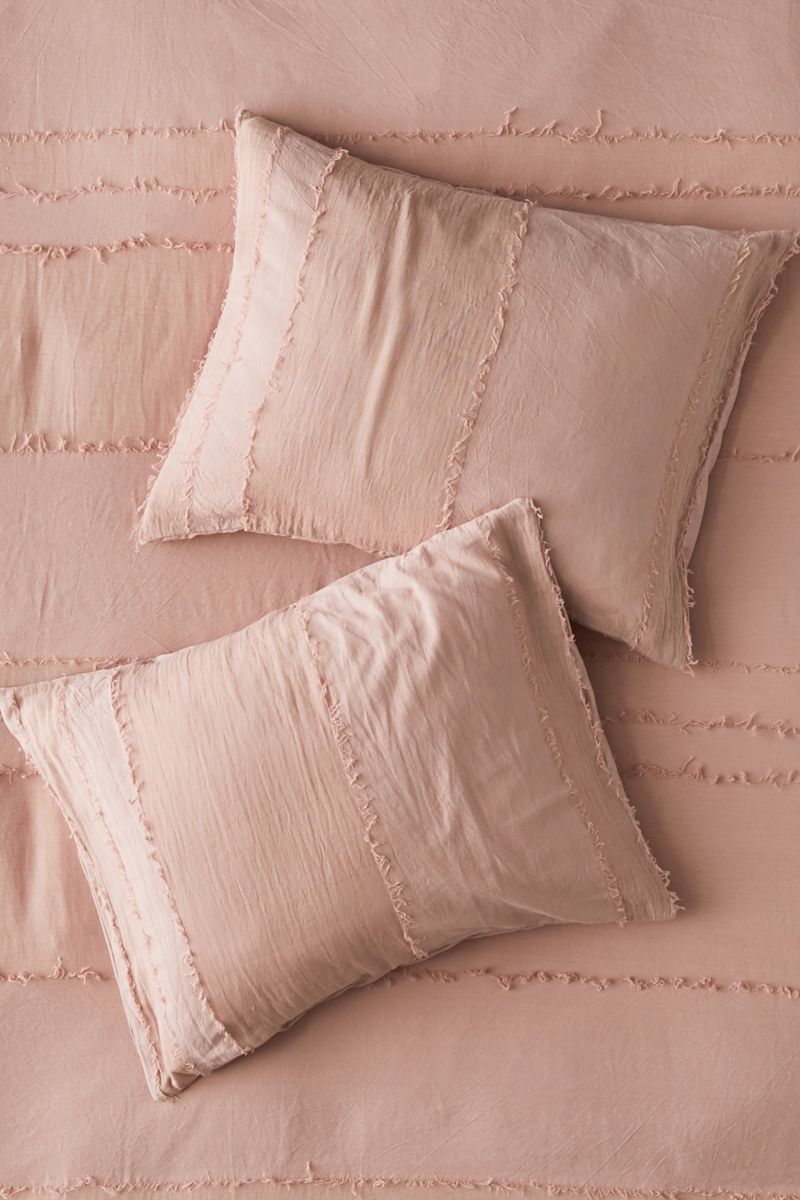Pillow shams with fringe