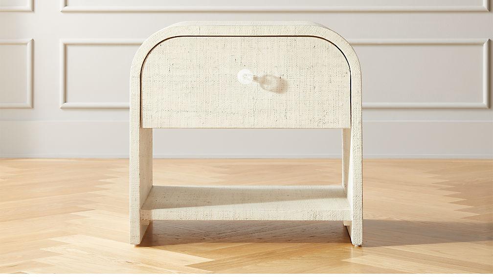 Textured linen end table