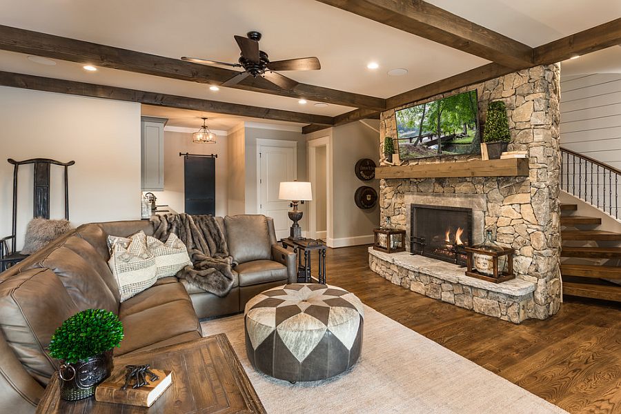 Basement-living-room-with-rustic-style-coupled-with-modernity