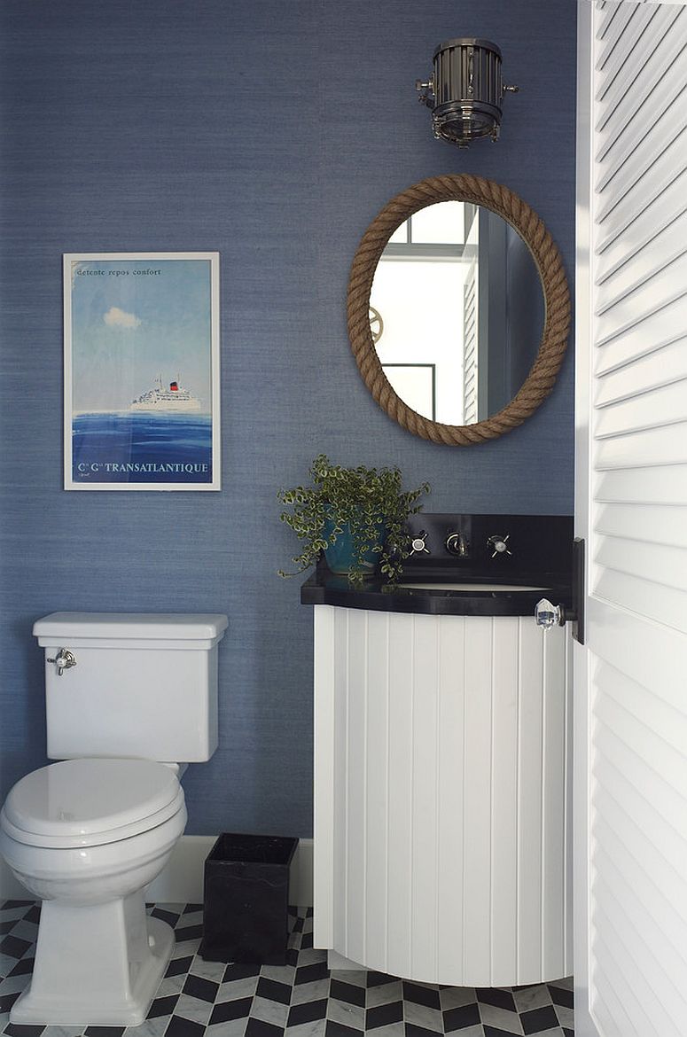 Blue-and-white-powder-room-with-modern-coastal-style