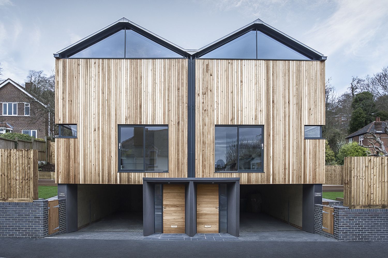 Dashing wood exterior of the new Winchester homes