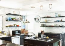 Floating-shelves-in-black-for-the-modern-eclectic-kitchen-in-white-and-black-217x155