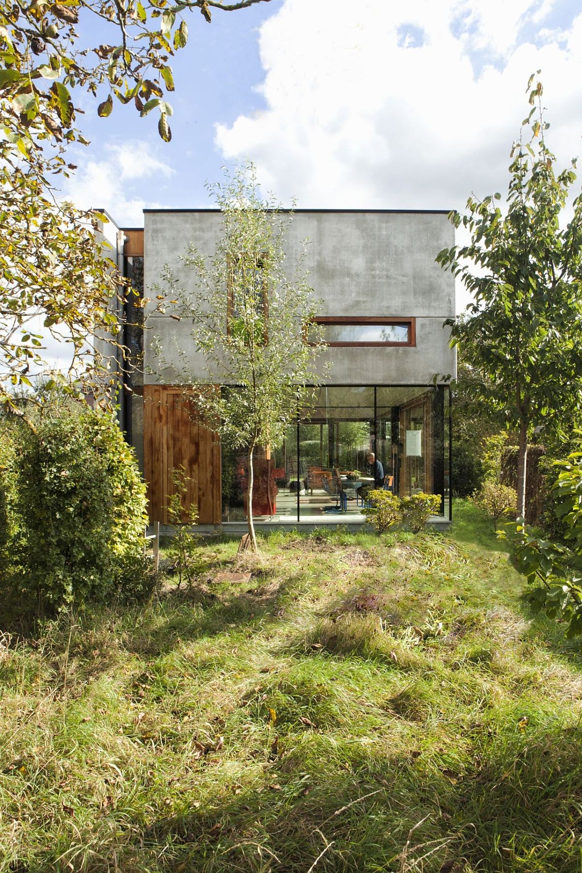 Garden and small lake become a part of the home's narrative here