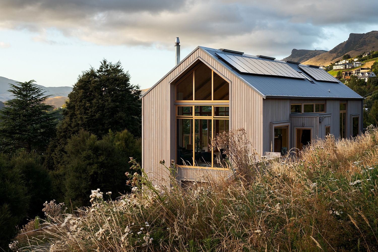 Gable Roof, Timber Exteriors and Gorgeous Natural Views: Governors Bay House