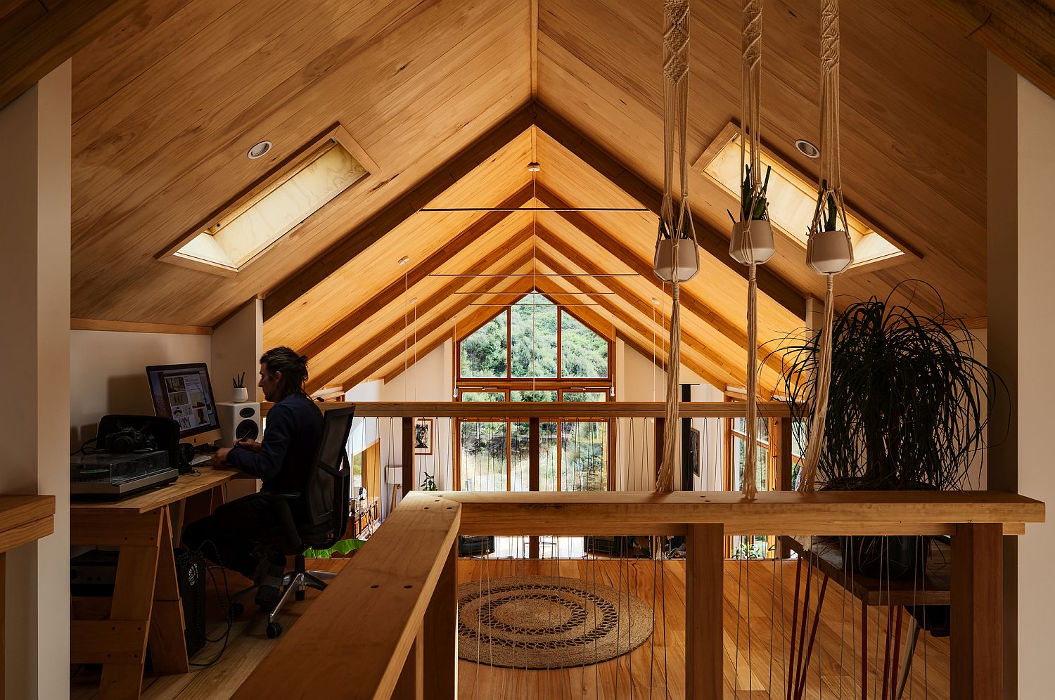 Home workspace in the attic makes most of additional space