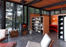 Living-space-and-bedroom-of-the-small-Lakehouse-with-space-for-water-activities-217x155