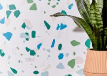 Removable-terrazzo-wallpaper-in-blues-and-greens-217x155