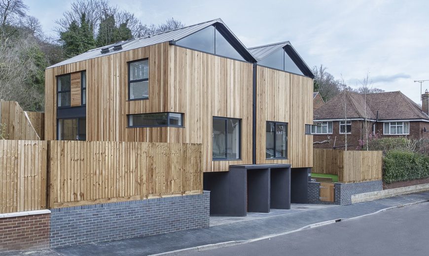 Contemporary Cedar Lodges in Winchester with Striking Pod-Like Design