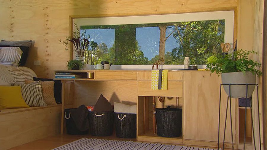 Small storage space and cabinets inside the cabin