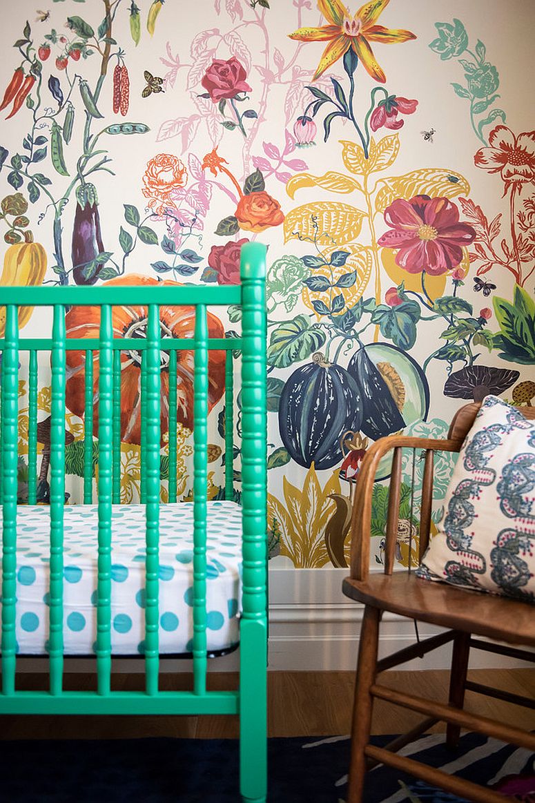 Backdrop filled with color and pattern in the nursery