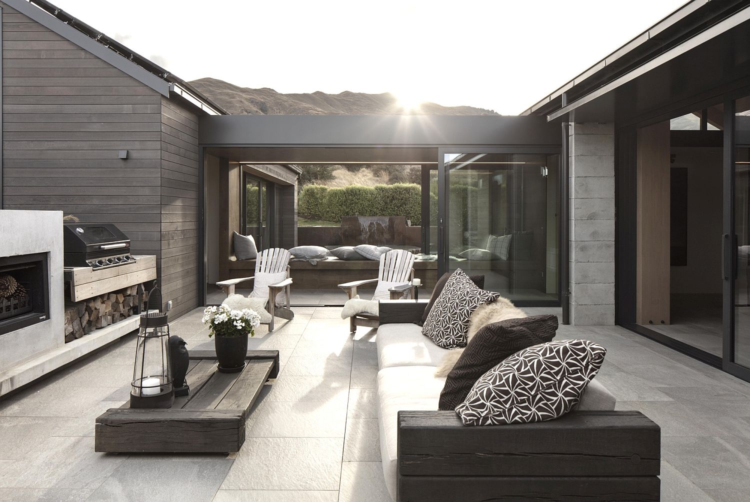 Central courtyard of the house with a comfortable sitting area