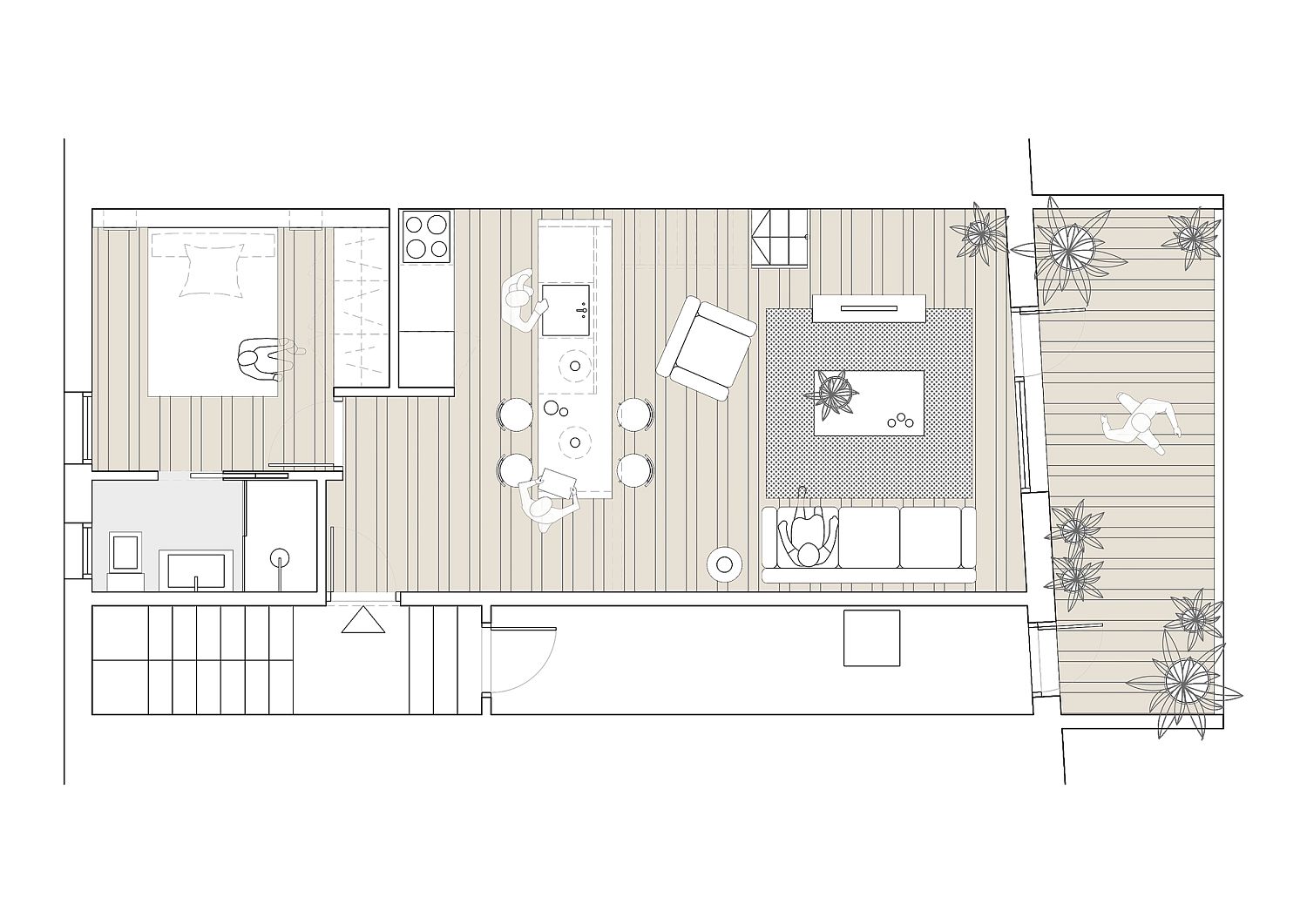 Floor-plan-of-the-tiny-Mezzanine-home-in-Barcelona-revamped-for-modern-living