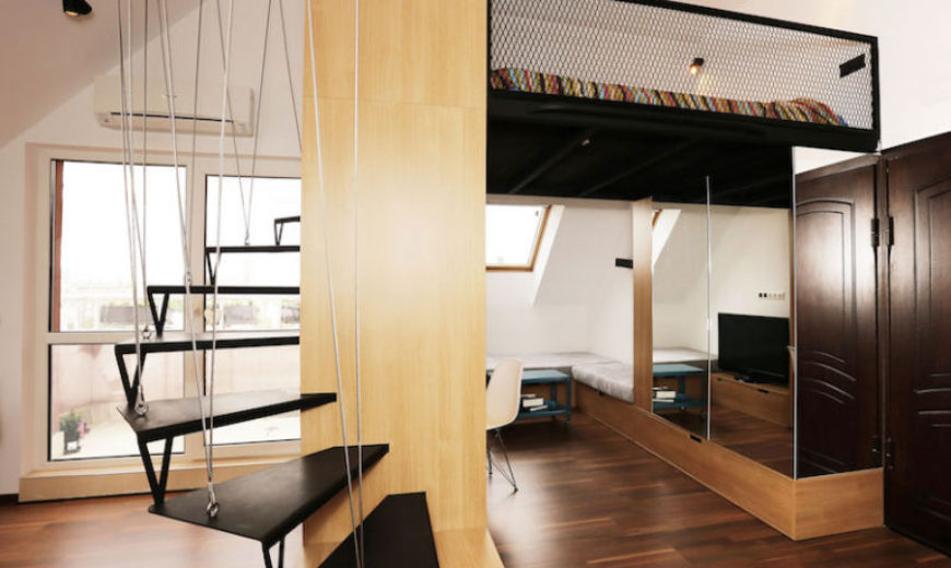 loft bed with sitting area underneath