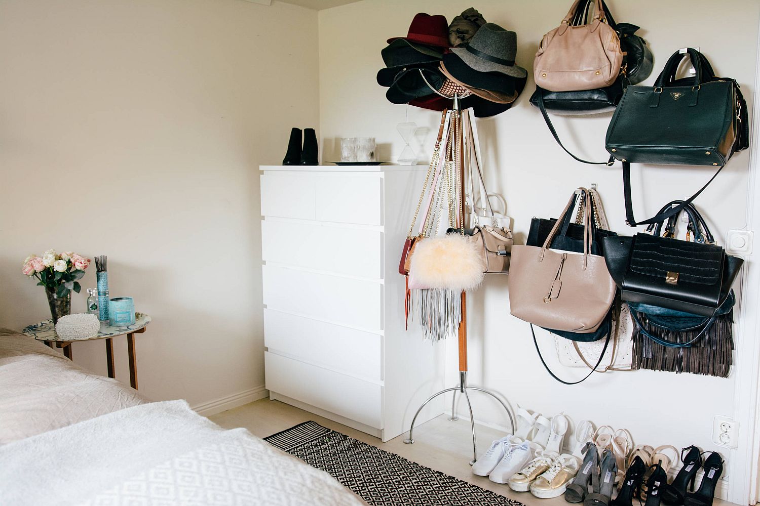 Use-wall-hooks-instead-of-a-traditional-standalone-unit-to-save-space