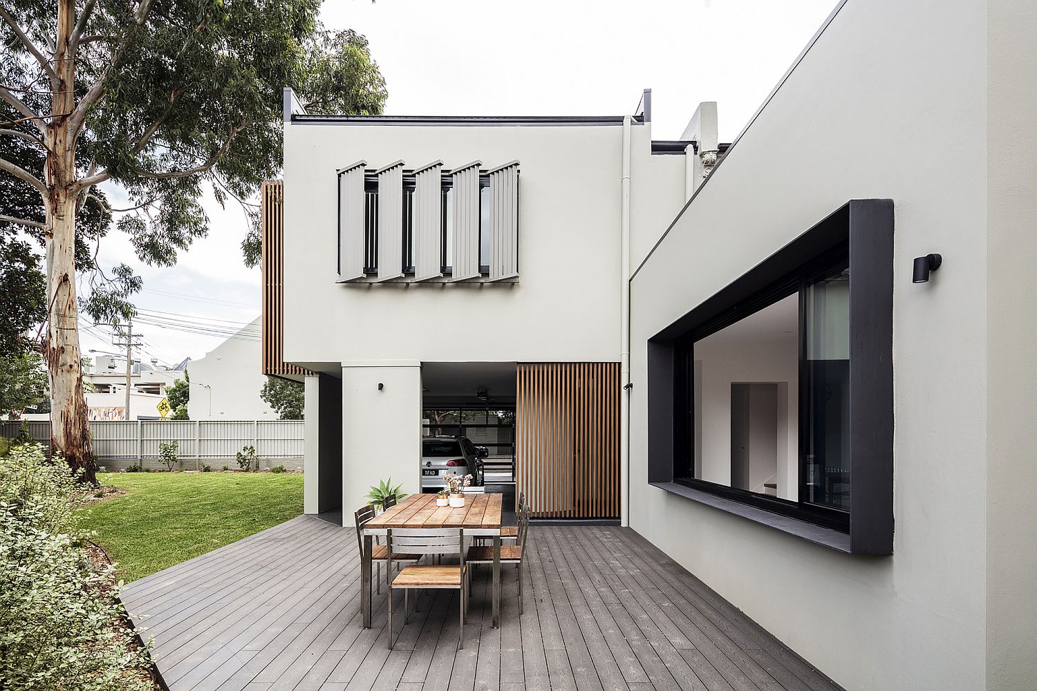 View of the deck and the garden outside the house