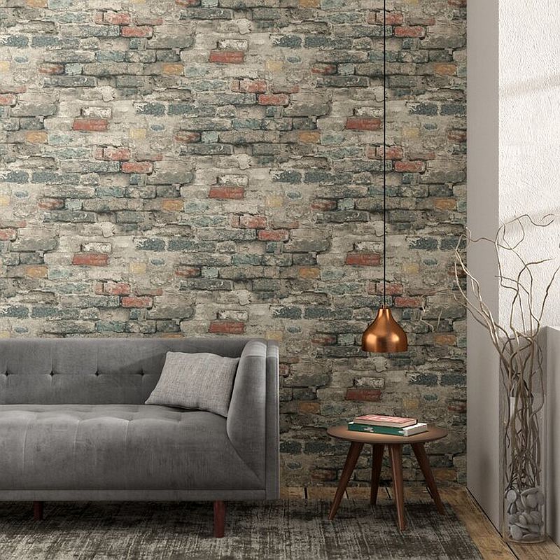 Wallpaper-brings-the-weathered-brick-wall-look-to-your-home