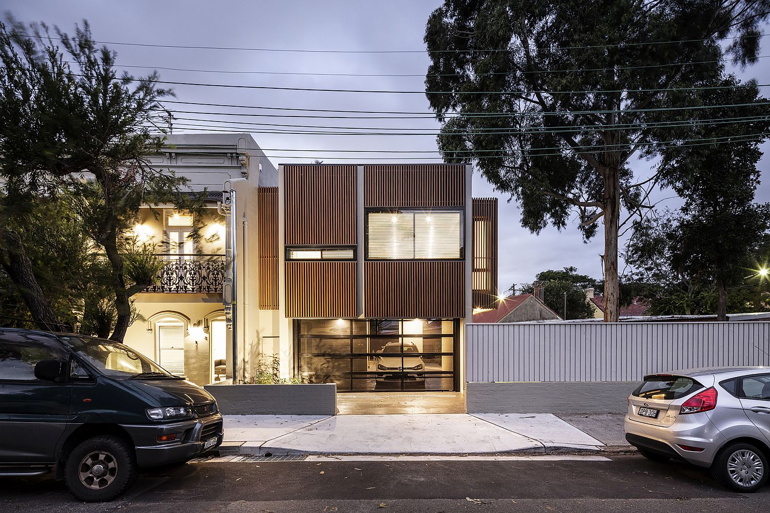 Wood and white street facade of home in Leichhardt