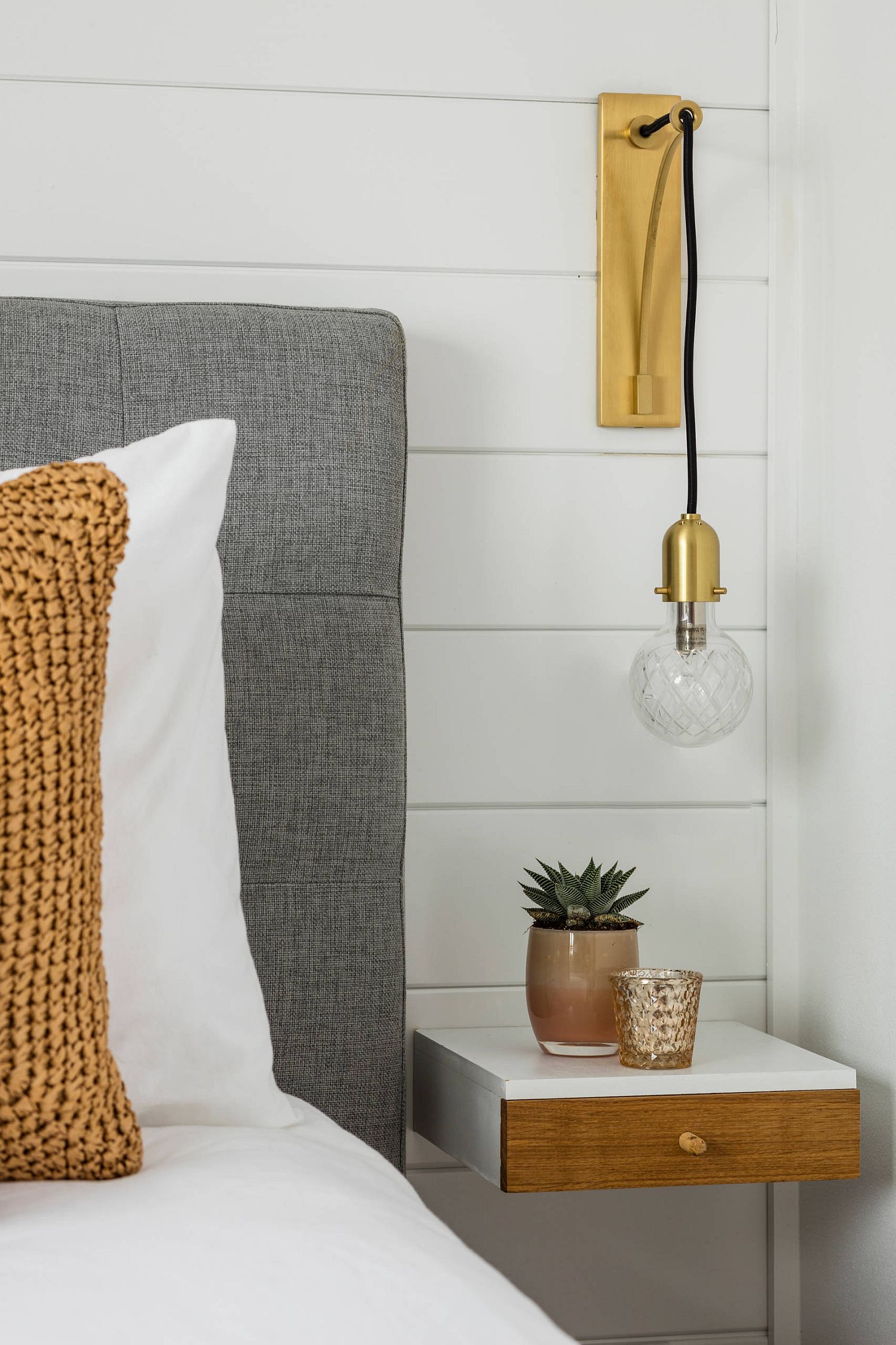 Bedside lighting that is wall-mounted can save space with ease