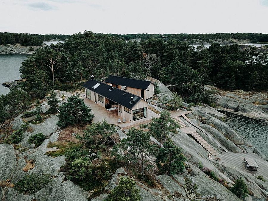 Contemporary cabins on Finnish island with fabulous natural views all around