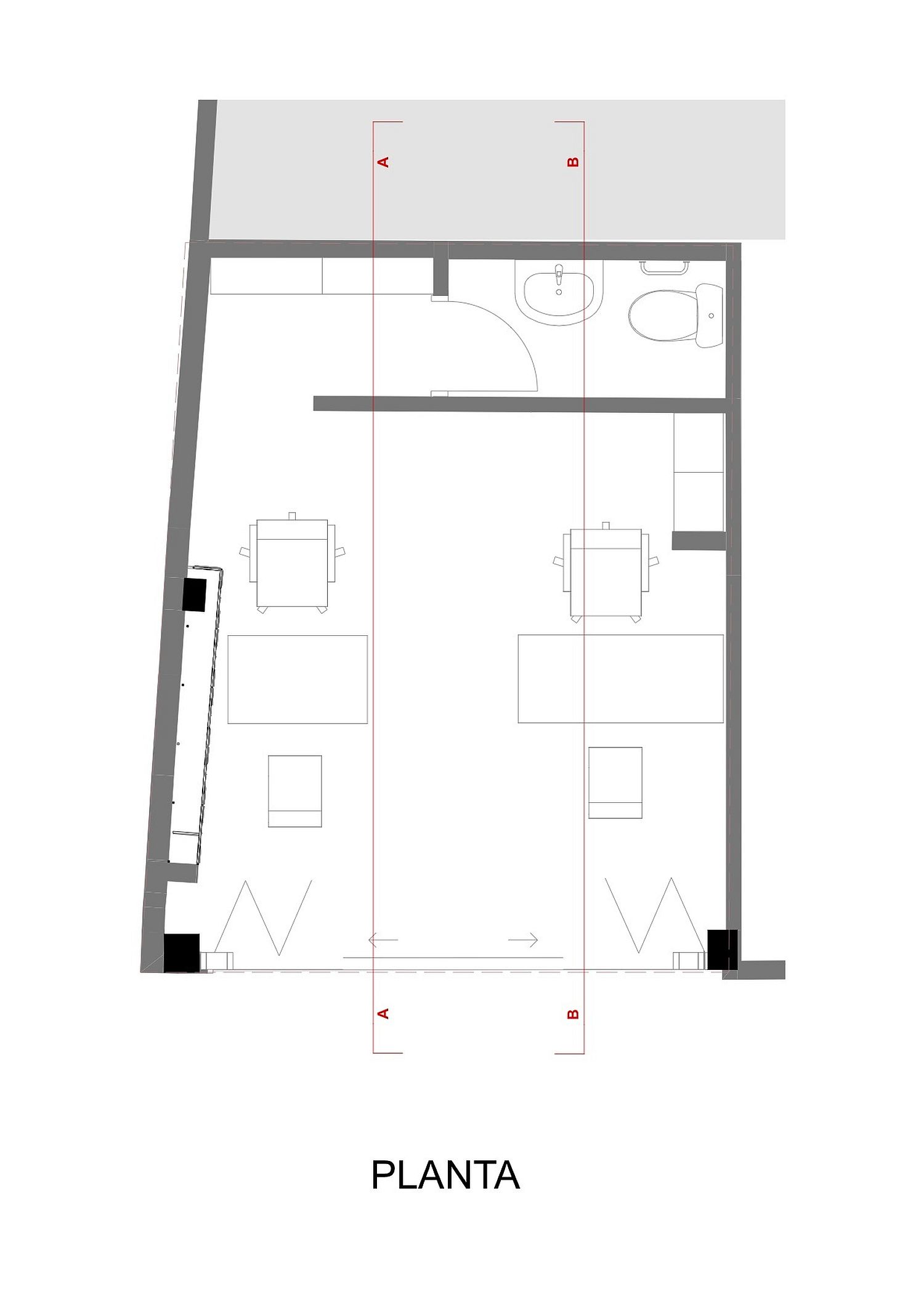 Design plan of FB + estudio Office in Ecuador