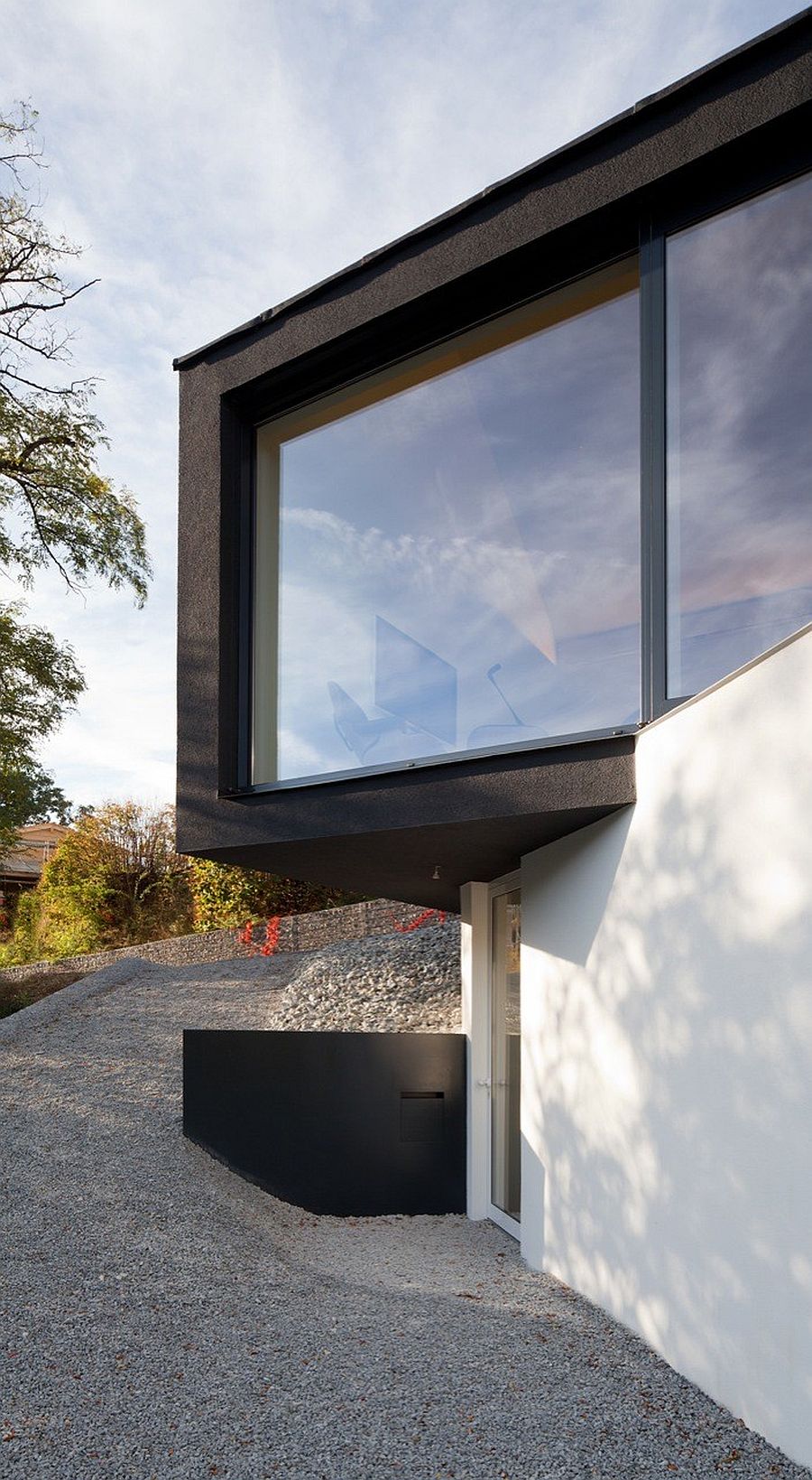 Entrance leading to the contemporary minimal German home