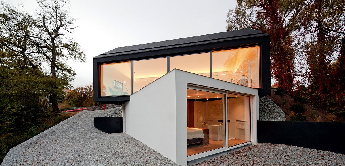 Boxed Brilliance: Black and White Studio House Showcases Twisted Geometry!