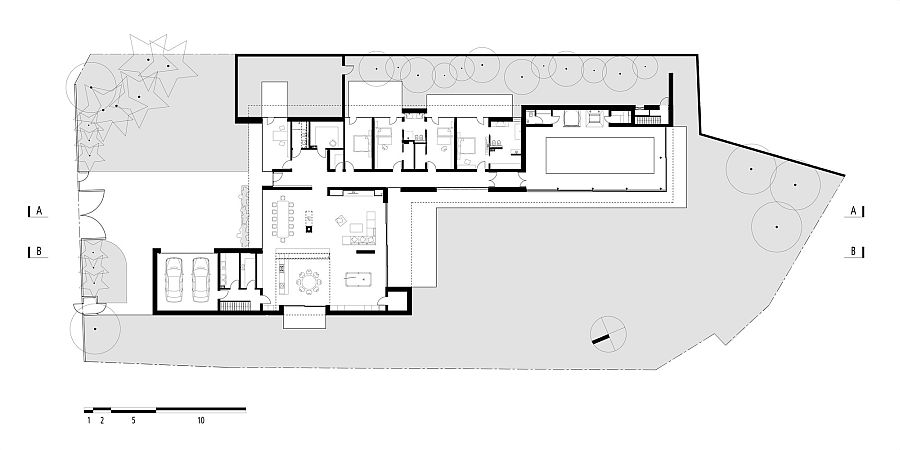 Floor plan of the House on the Line of the Horizon in Wroclaw, Poland