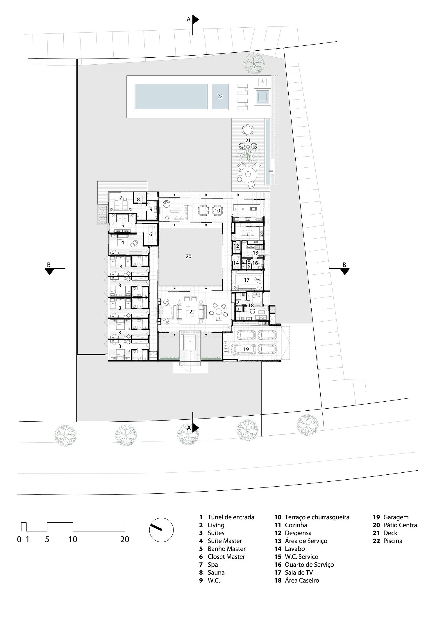 Floor plan of the Tunnel House in Brazil