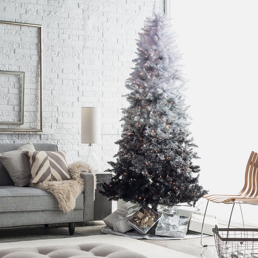 Give your Christmas tree a black ombre look with a snowy effect this Holiday Season!